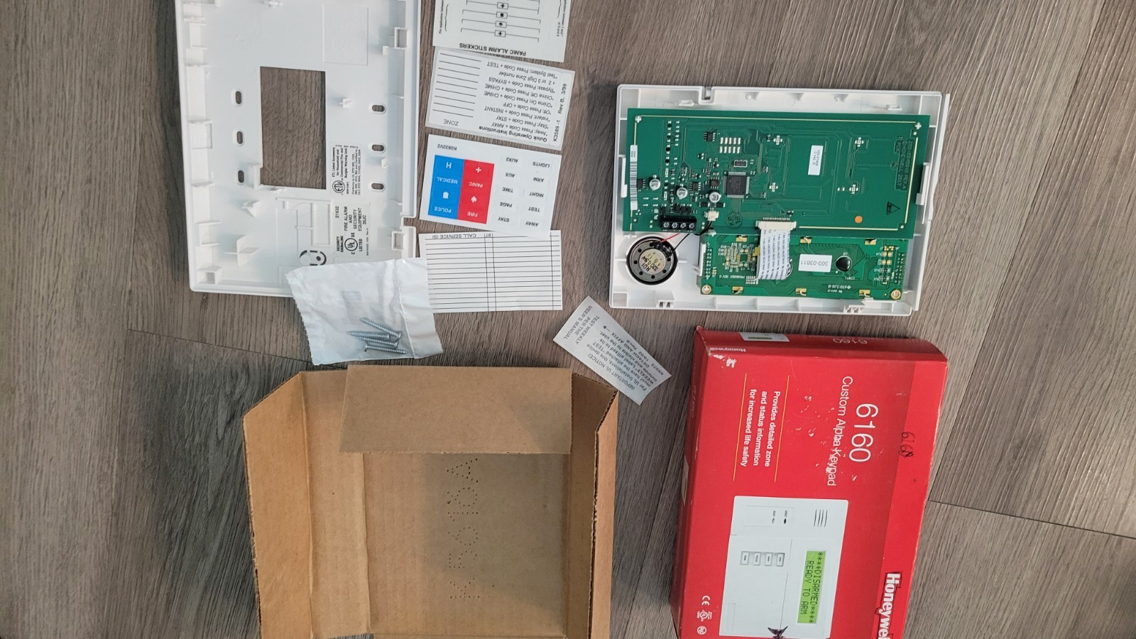 Honeywell 6160 Custom Alpha Alarm Security Control Panel & Keypad White