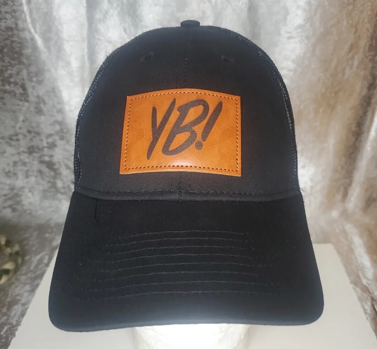 Yeah Buddy Hat YB Leather Patch Logo Black Mesh snapback baseball cap