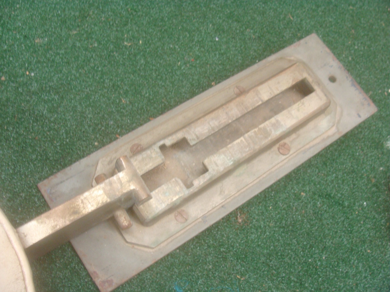 Vintage work bench adjustable seat attachment Brass Nautical Military Industrial