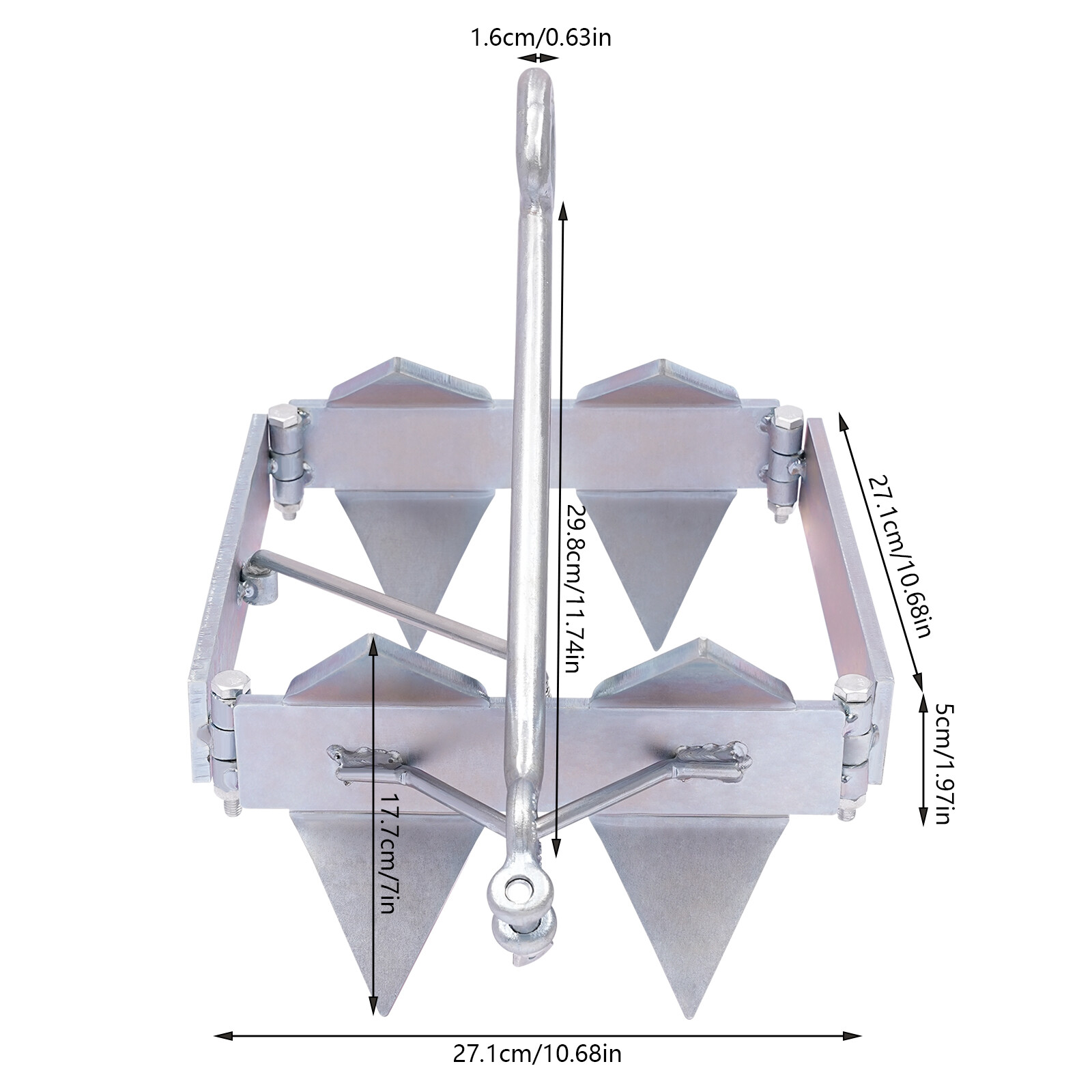 Boat Anchor Kit Sliding Cube Anchor 13lb Galvanized Steel For Boat Ship Foldable