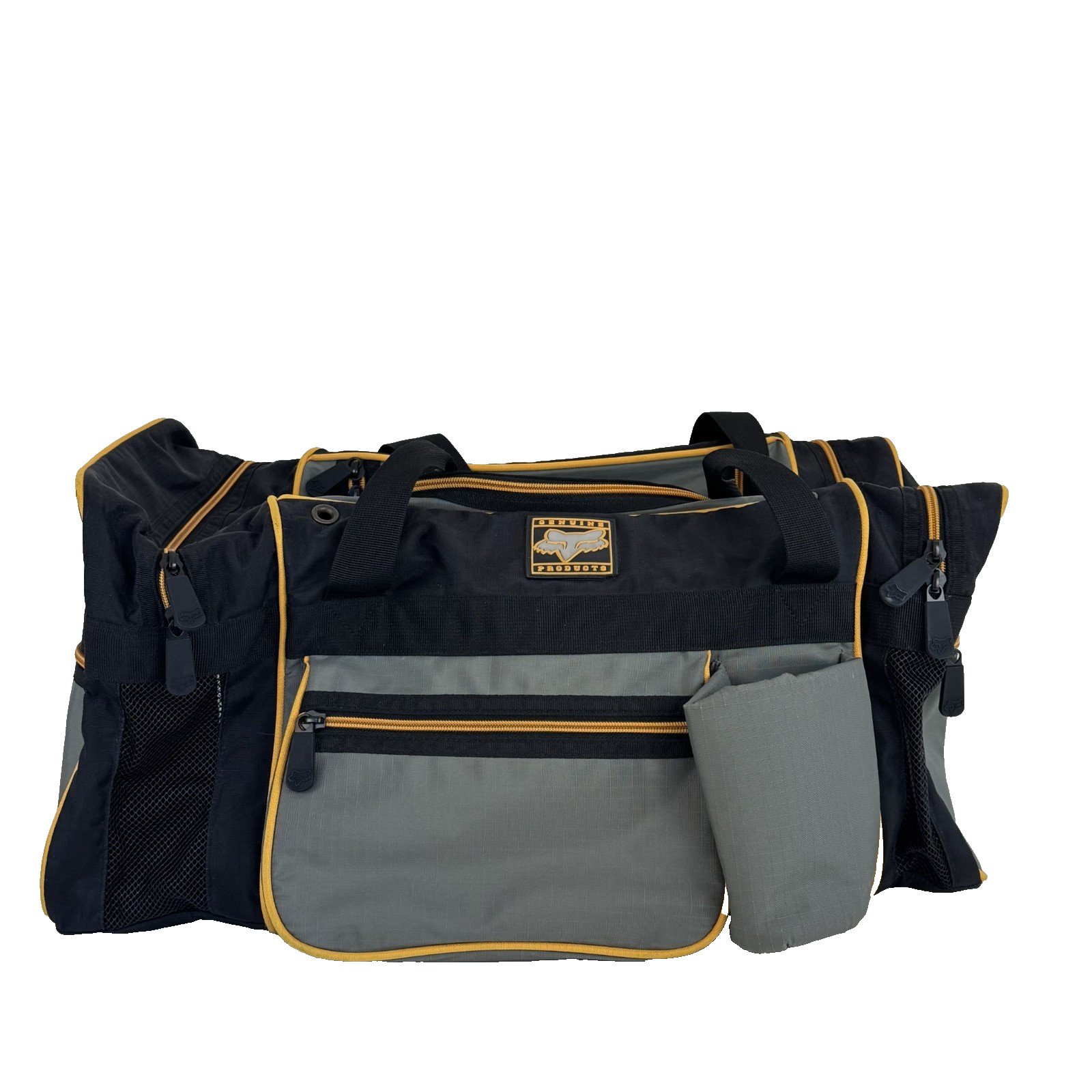 Fox Racing Gear Bag Moto Motocross Duffle Black Yellow Handle Travel Luggage