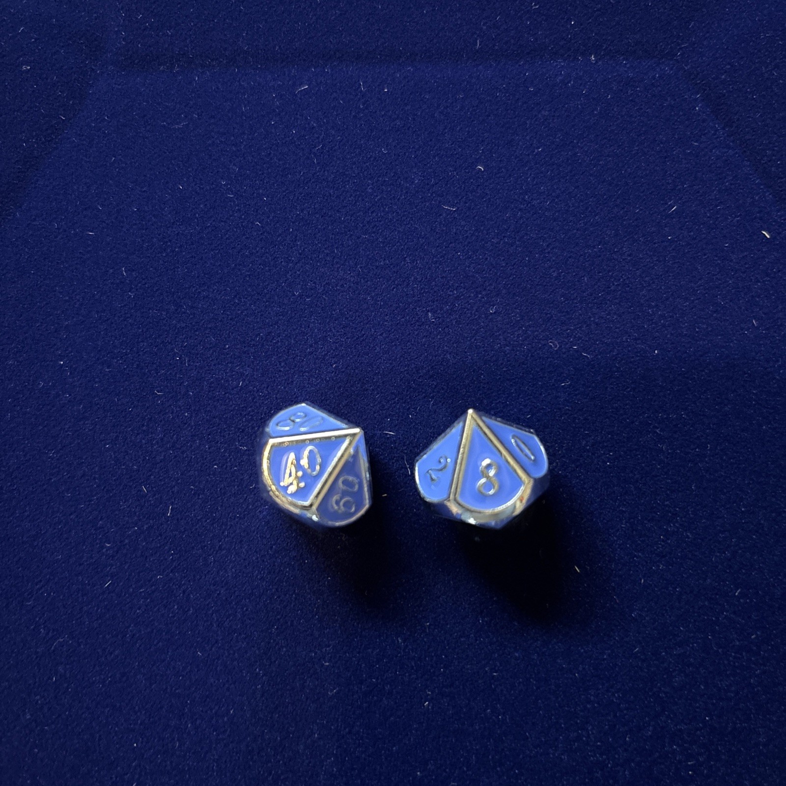 Polyhedral Metal 7Pc Dice Set Blue/Silver