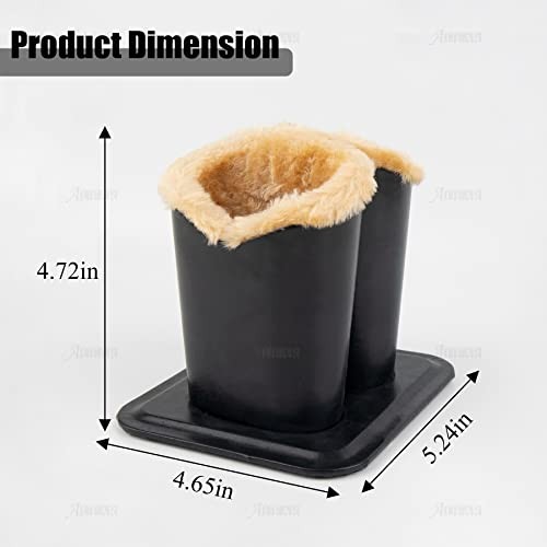 , Desk Double Eyeglasses Holder Stand Leather Case Soft Plush Lined Protective