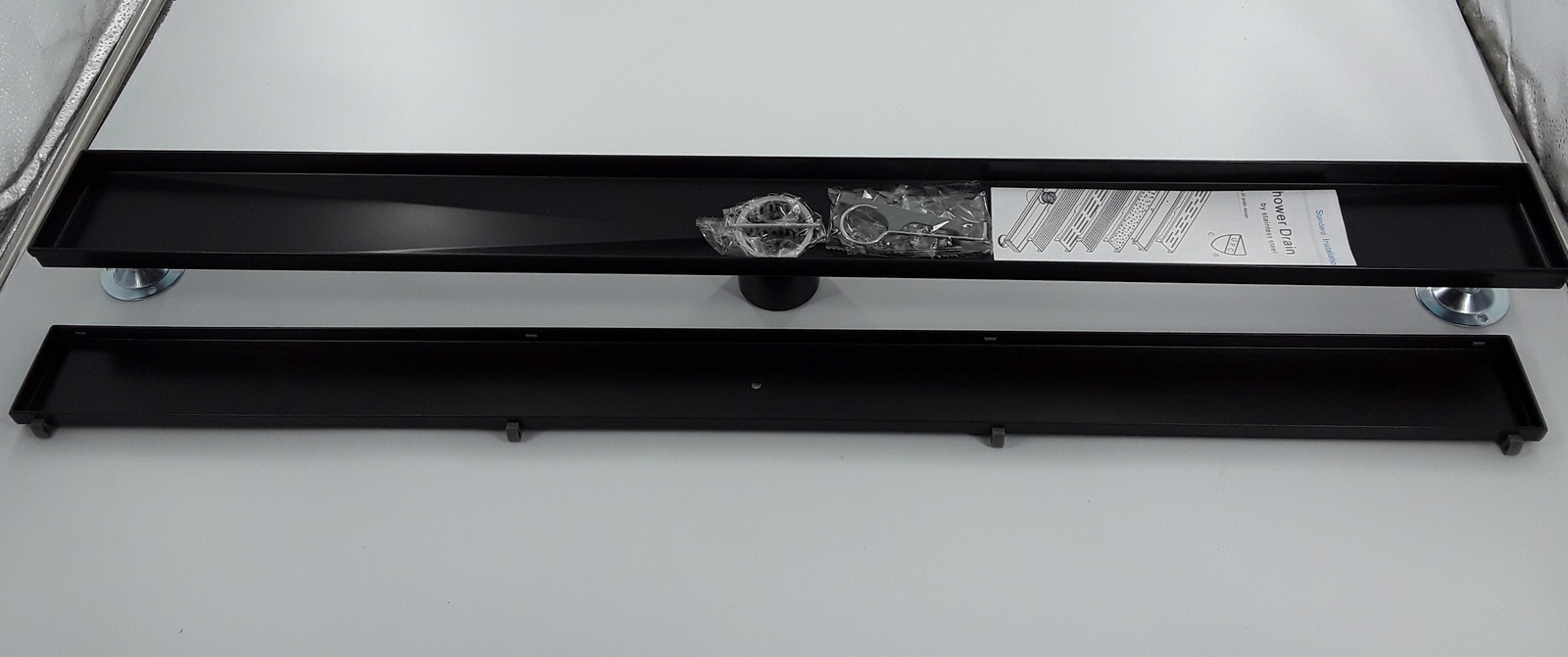 SIGNATURE HARDWARE - 36" COHEN LINEAR TILE -IN SHOWER DRAIN -MATTE BLACK