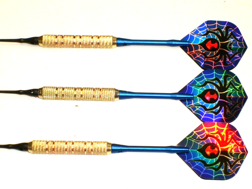 Soft Tip Darts Used, 18 Gram Brass with New Aluminum Shafts and Flights #4060