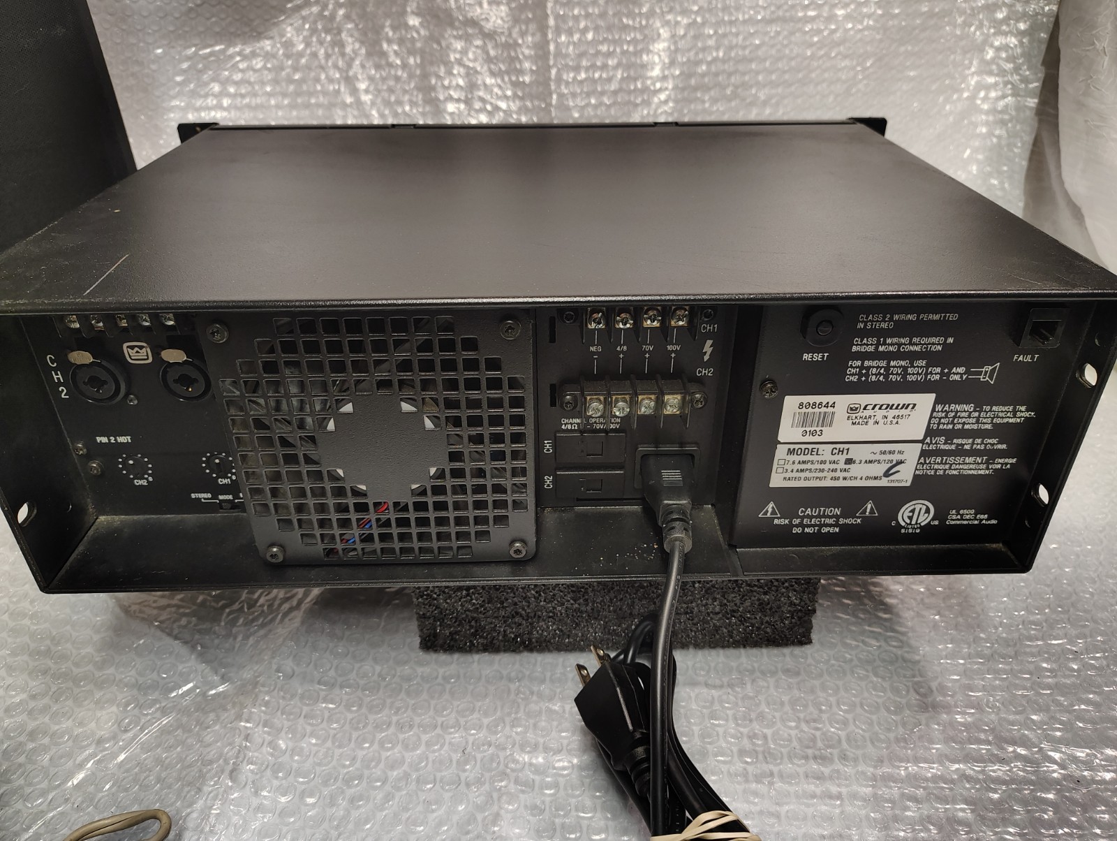 Crown CH1 power amplifier