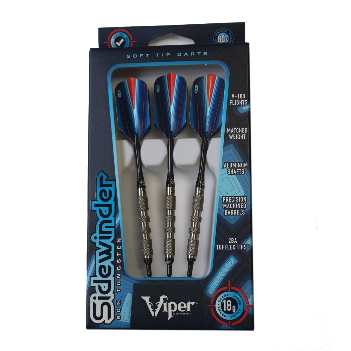 Viper Set of 3 Sidewinder Tungsten Soft Tip Darts Knurled Barrel 18 Grams