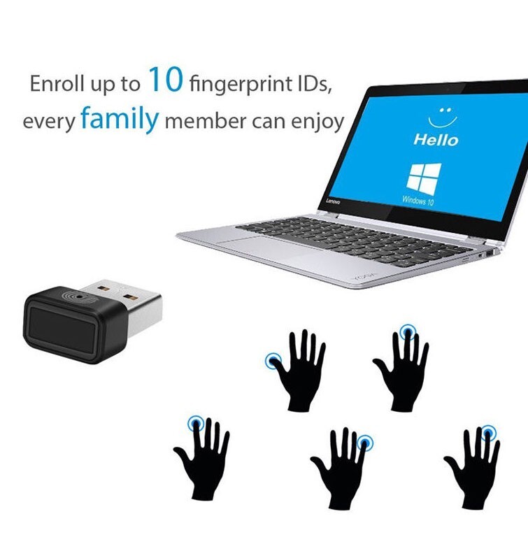 Mini Capturing PC Fingerprint Scanner Laptop Security Key Computer USB Interface