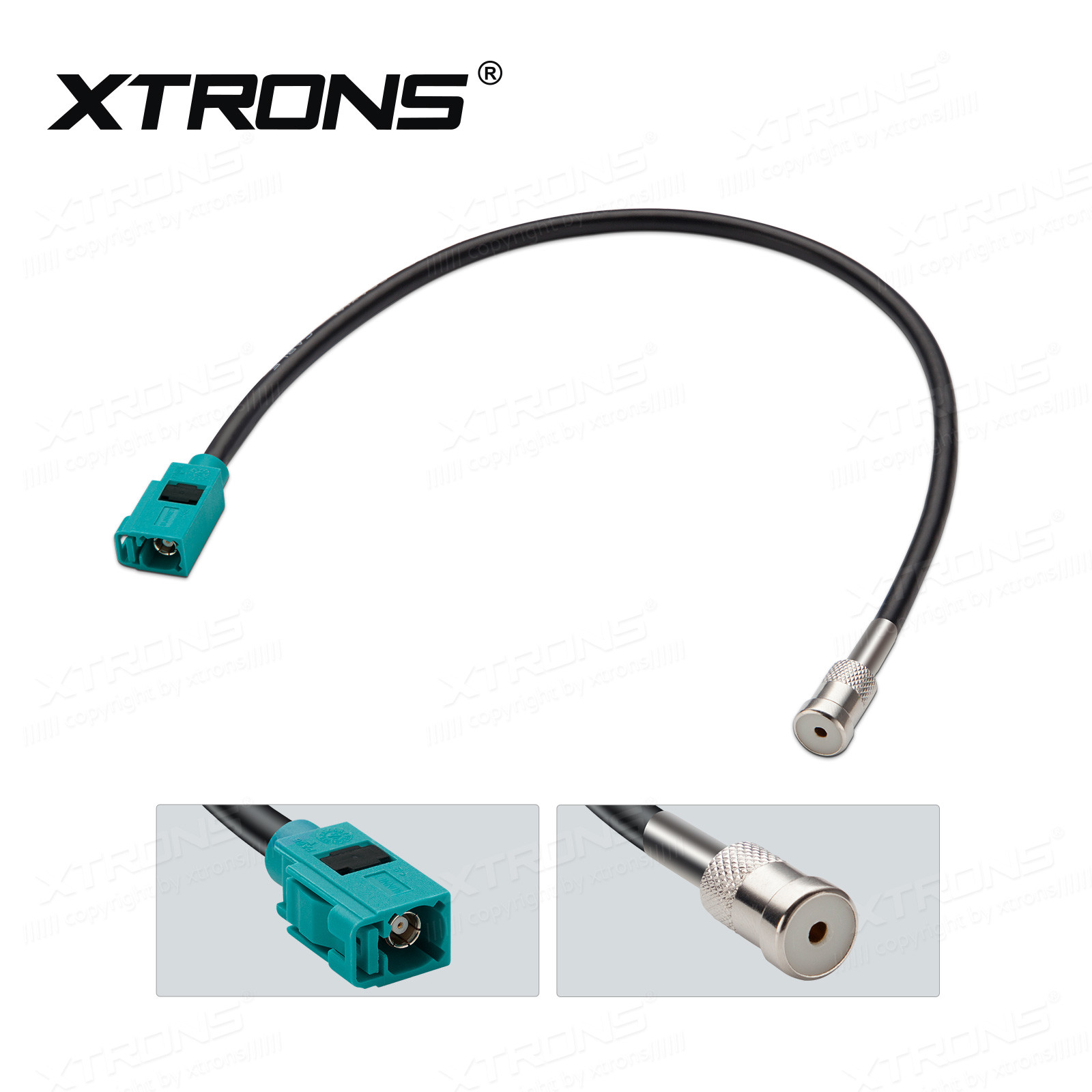 XTRONS Fakra Interface Car ISO Radio Antennna Cable Adapter for Auto Stereo