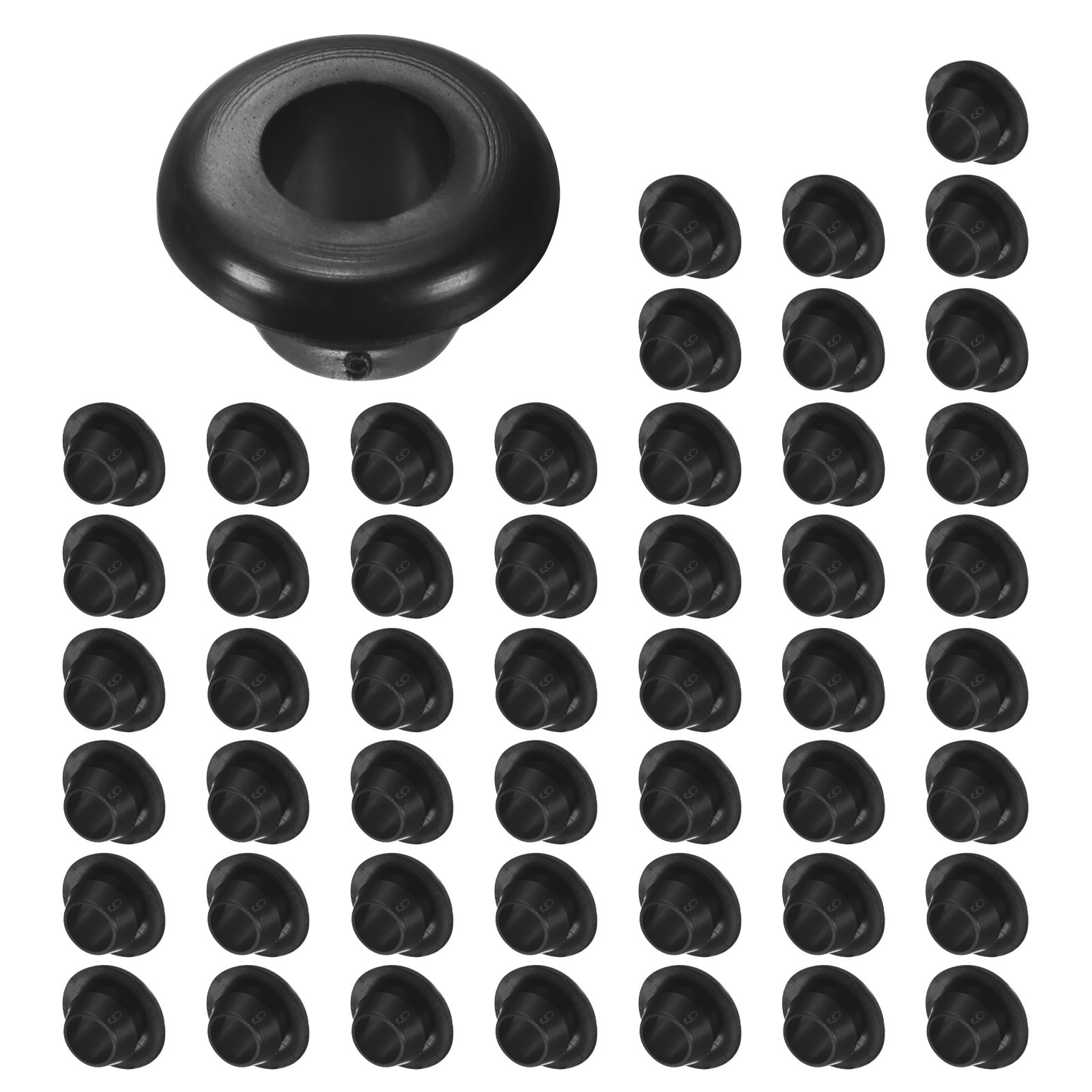 50-Pack Cable Railing Rubber Grommets, 9mm Drill Hole 7mm ID Car Grommet