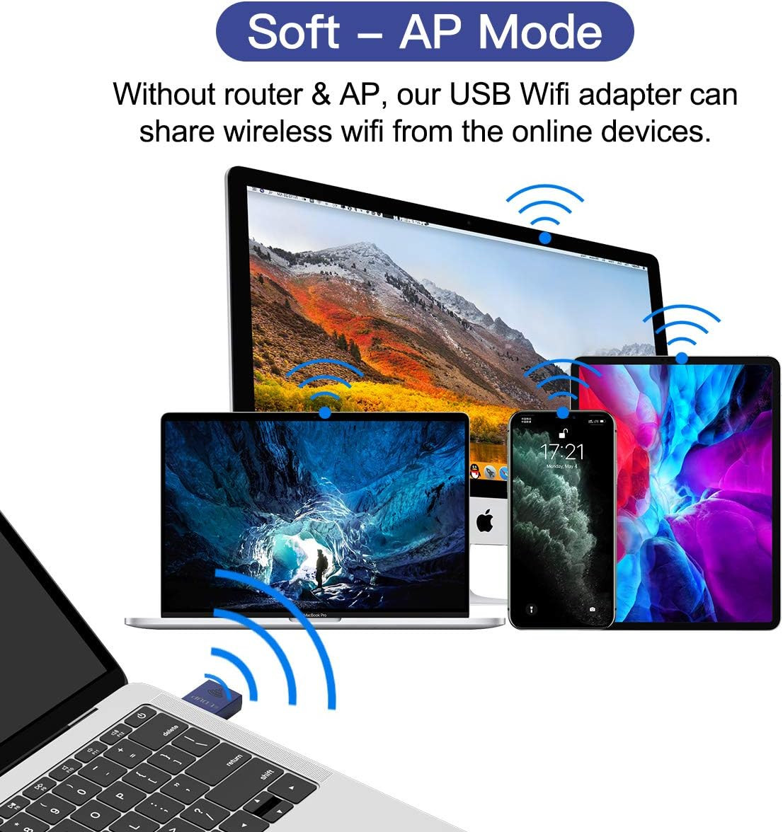 EDUP® USB Bluetooth Wifi Adapter for PC, Bluetooth 4.0 Adapter | Wireless Nano U
