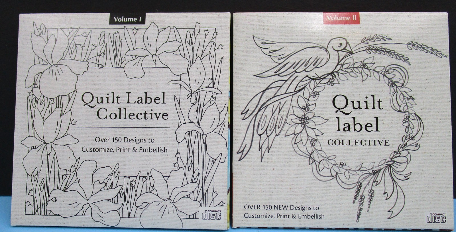 QUILT LABEL COLLECTIVE DESIGN CDS - VOLS 1 (2011) & 2 (2012) -300 DESIGNS