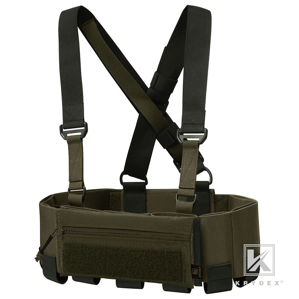 KRYDEX Concealed Carry Low-Vis Chest Rig Pouch Elastic Cummerbund Ranger Green
