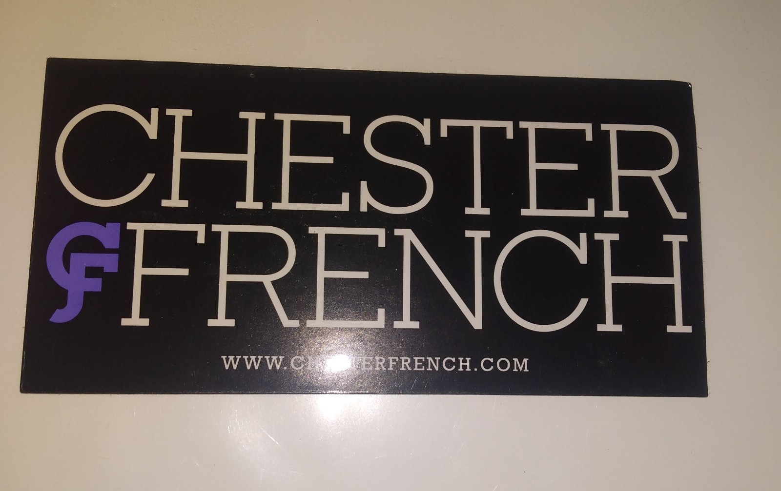 chester french - vintage 6x3 inch promotional sticker - brand new