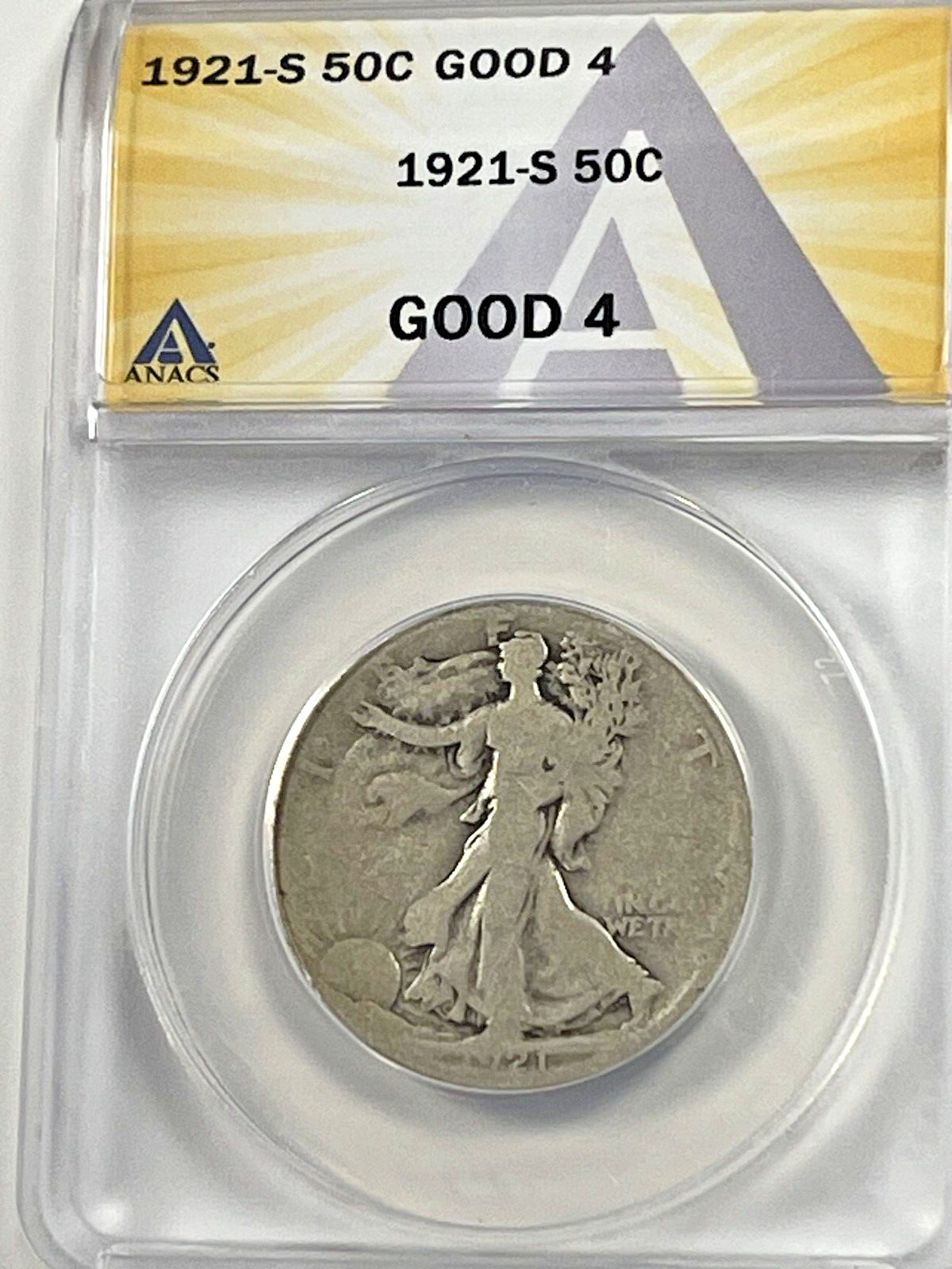 1921-S Walking Liberty Half Dollar : ANACS G4
