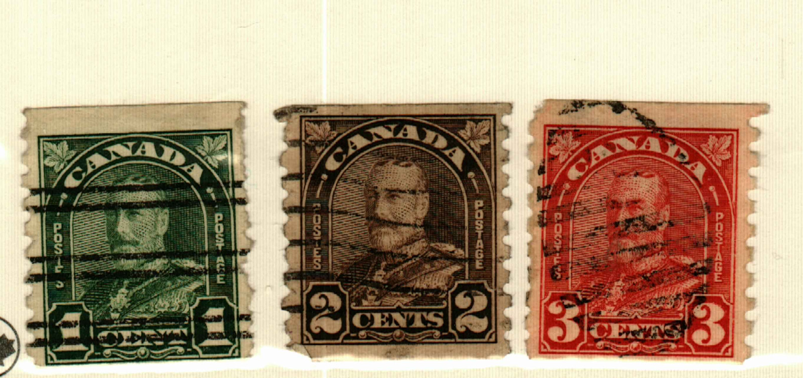 Canada #179 (precancel), 182-3 used