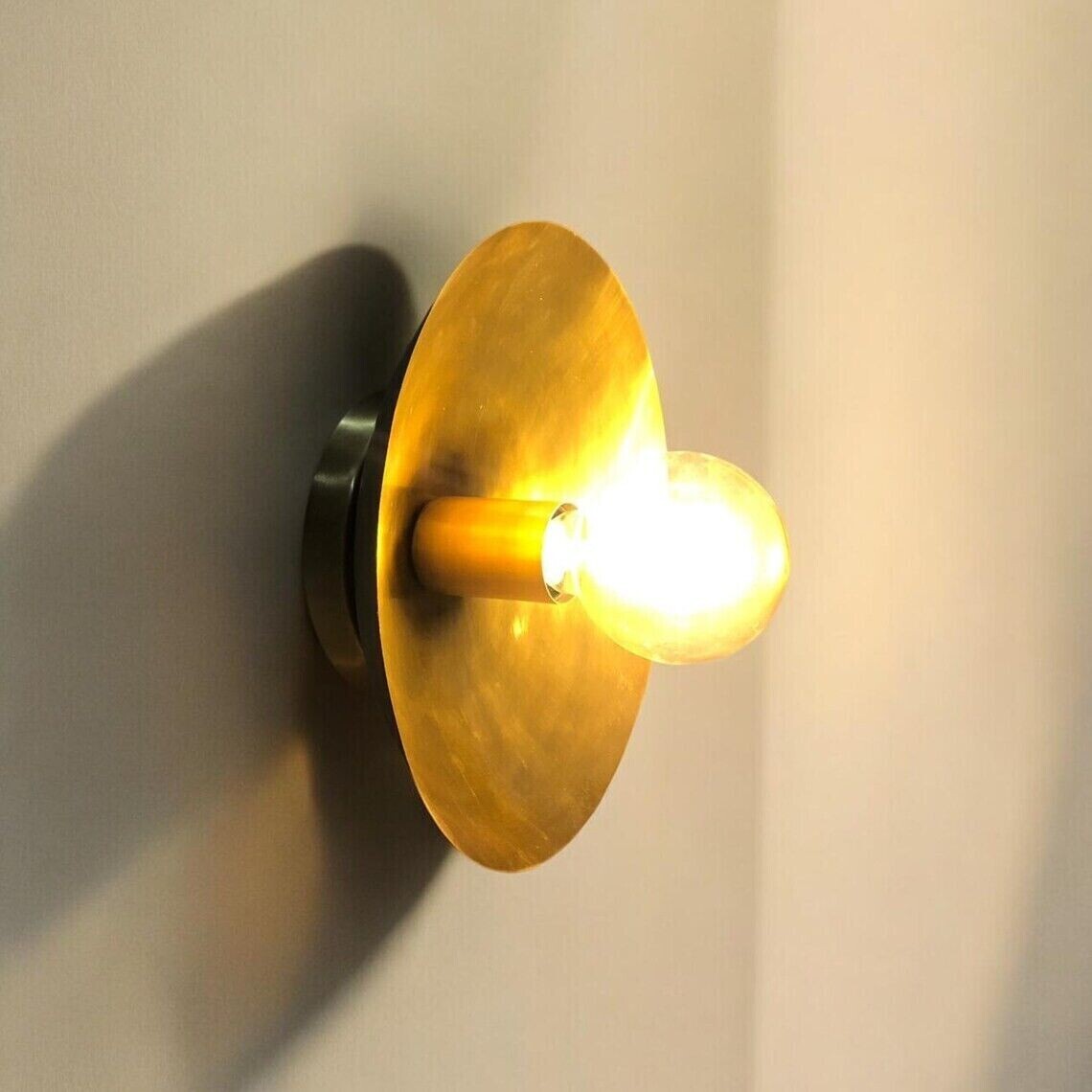 Handcrafted single Light Raw Brass Italian wall Lamp