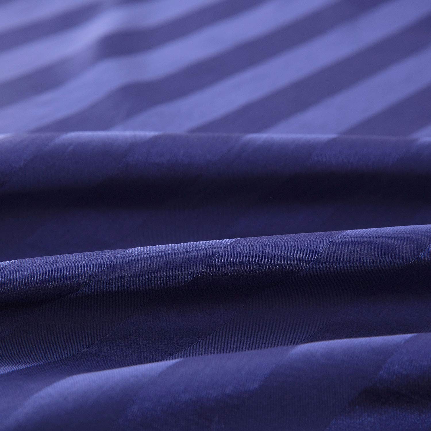Satin-Silk Sheets Queen Size Bed Set, Navy Blue Soft Cooling Deep Pocket Queen