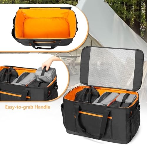 Camping Gear Organizer, 3 Pcs Camping Packing Cubes and 1 Pcs Mesh Pocket with