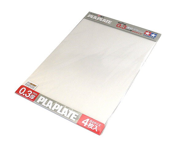 Tamiya Model Craft Tools Clear Pla-Plate 0.3mm B4 Size (364x257mm, 4pcs) 70191