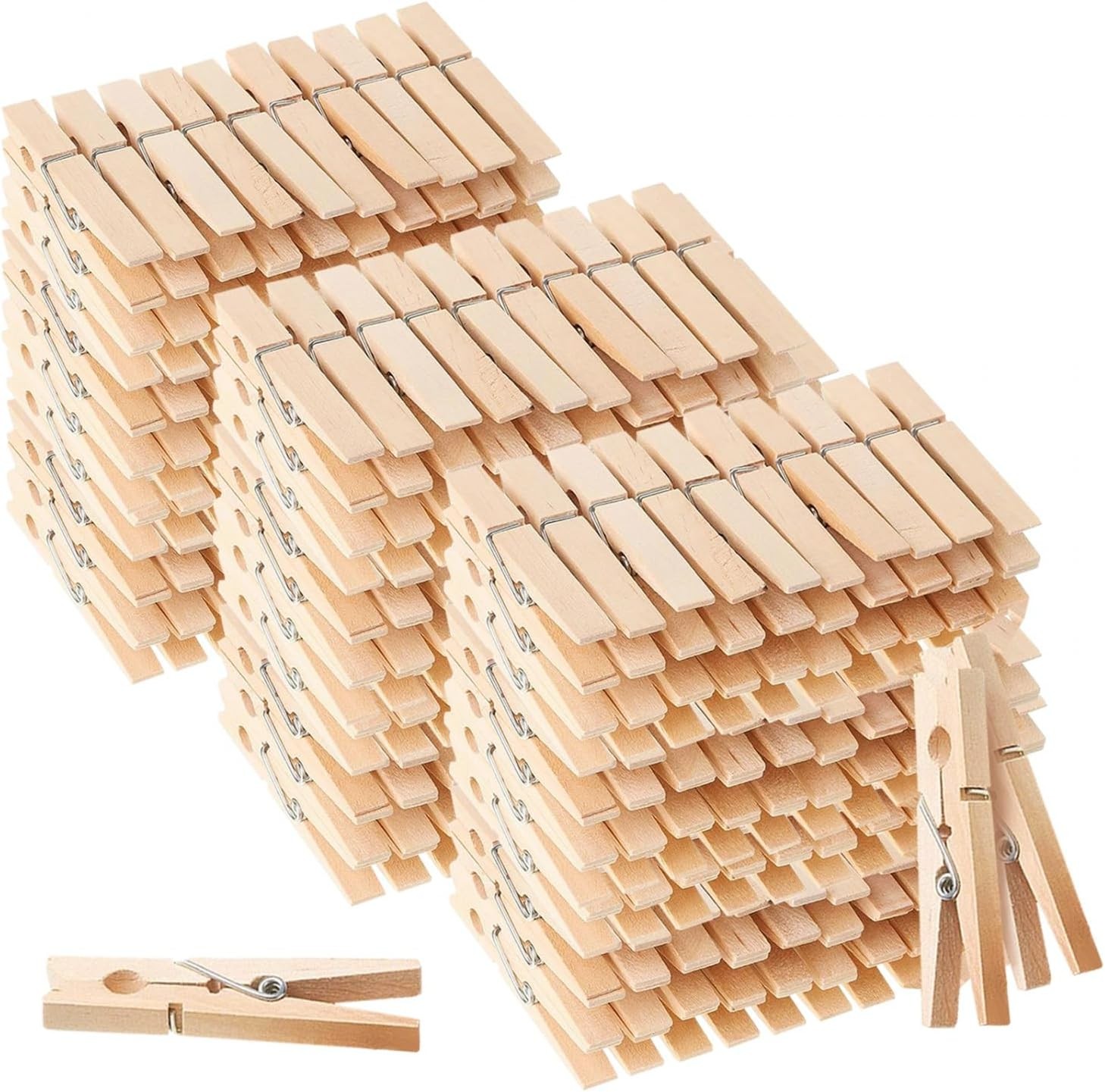 200 Pcs 1.9 Inch Wooden Clothespins Clips for Hanging 1.9inch/200pcs, Wood