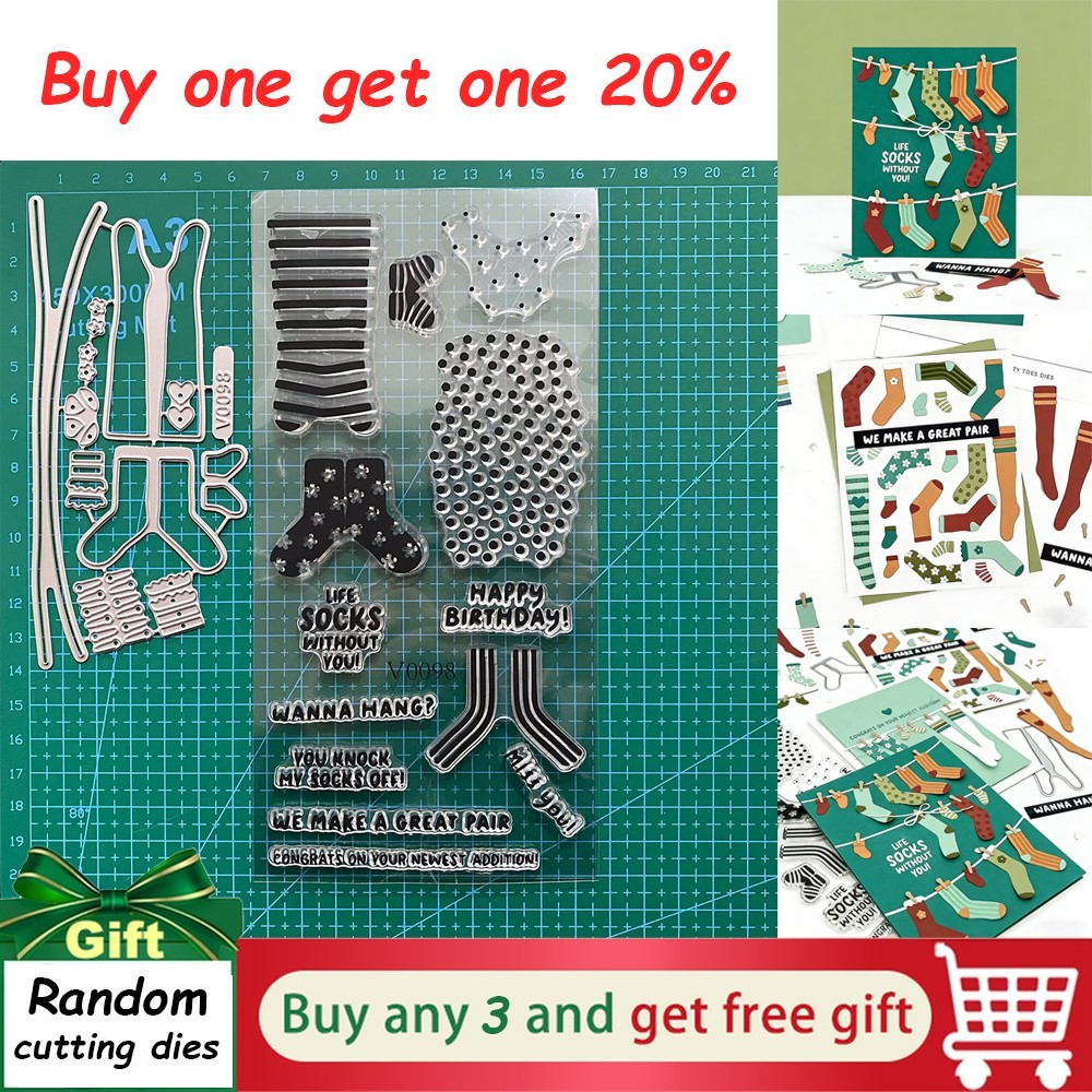 Cozy Toes Cutting Dies&Stamps Sets,Scrapbooking Paper Card Album Photo Embossing