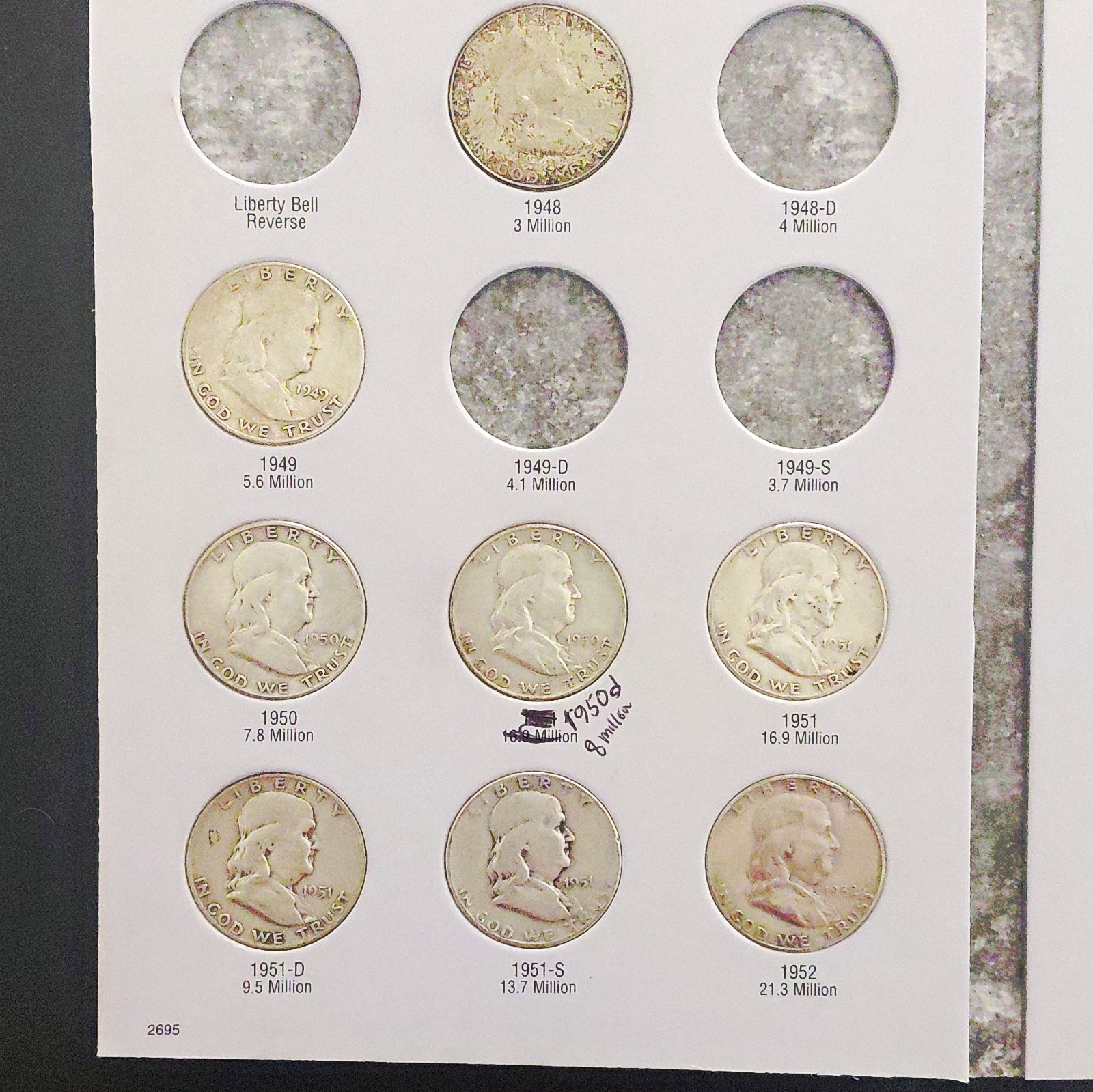 Franklin Half Dollar Album And 22 Coins