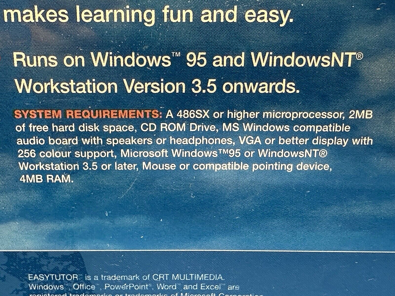 Easy Tutor Learn Microsoft Office 97 PC Software CD ROM Windows 95/ NT Sealed