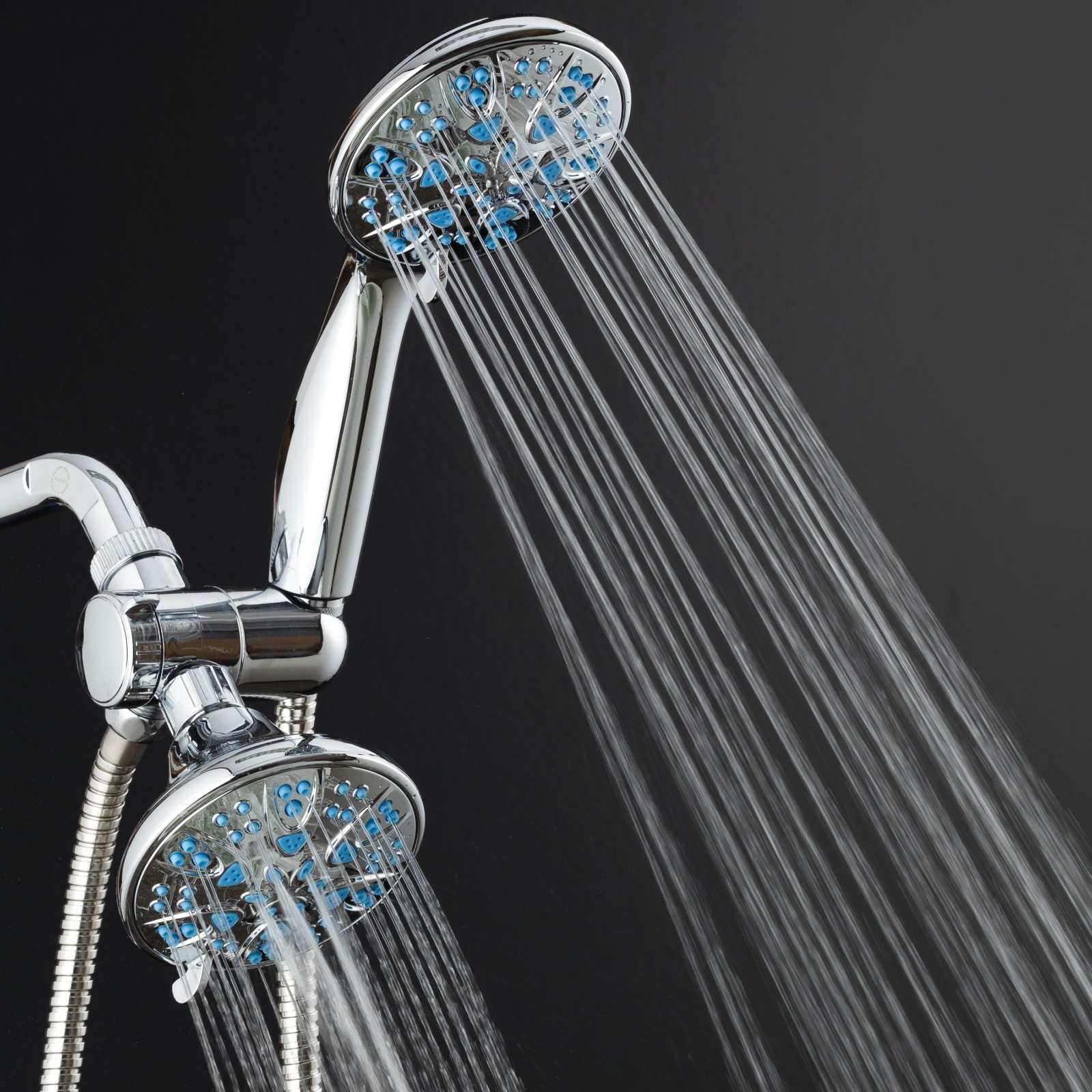 AquaDance Wave Blue Antimicrobial 30-Setting Shower Head Combo