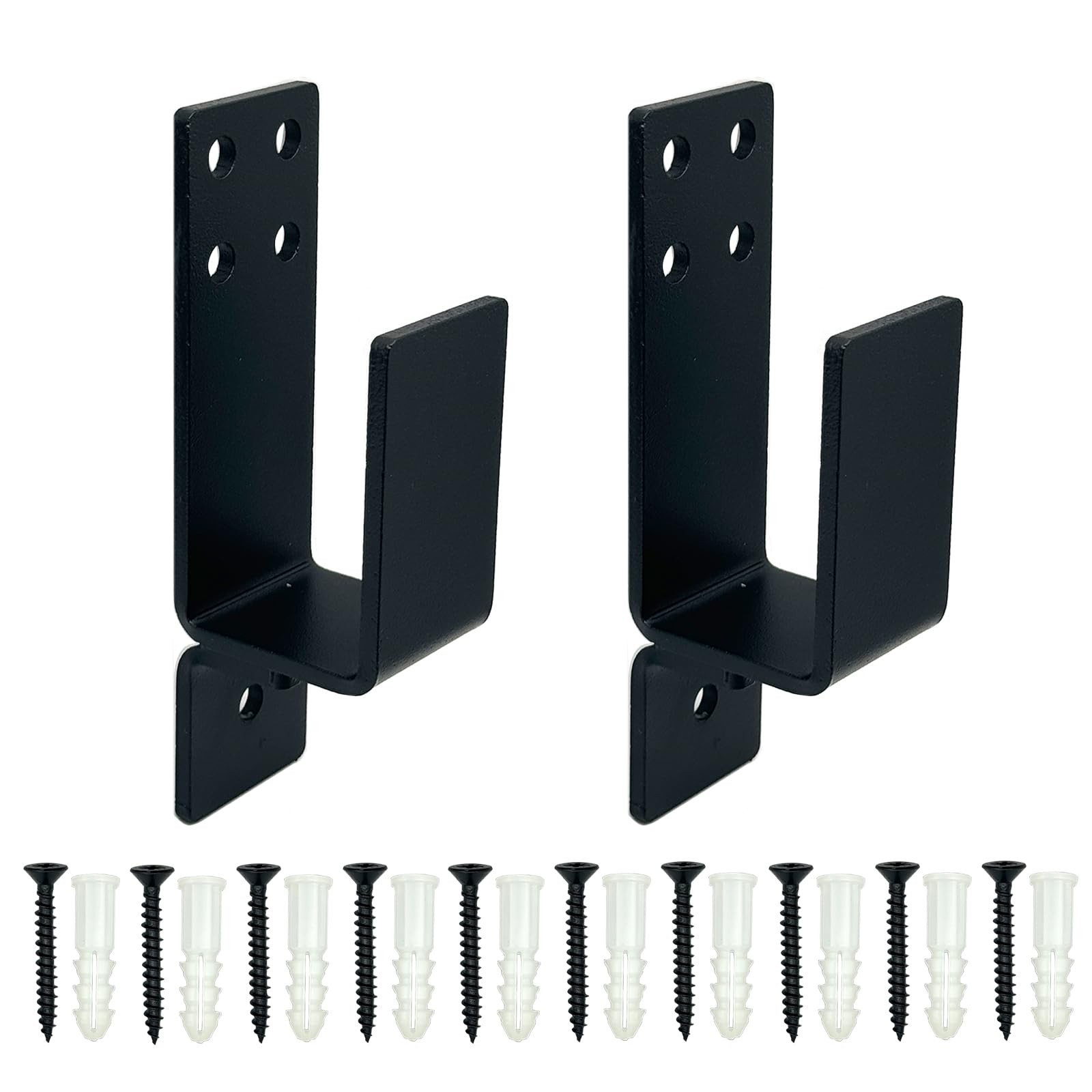 2 PCS Heavy Duty Door Security Barricade Bracket For 2x4 Lumber U Support
