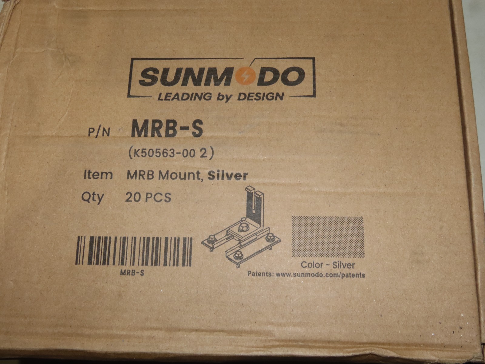 SUNMODO MRB MOUNT SILVER MRB-S QTY 20