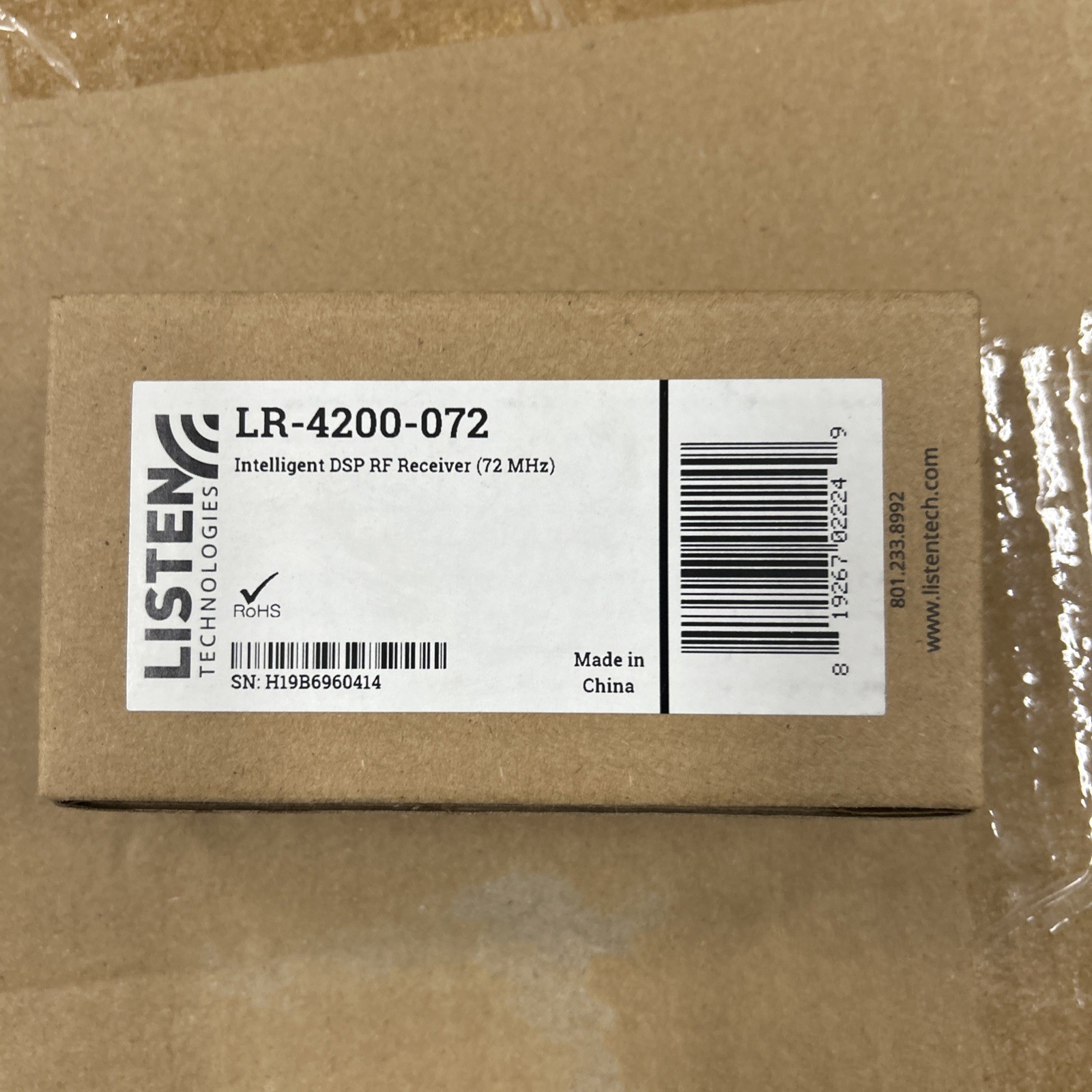 Listen Technologies LR-4200-072 Intelligent 72mhz DSP RF Receiver