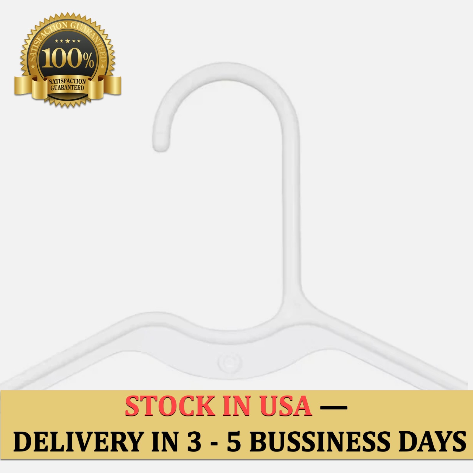 Heavy-Duty Non-Slip Plastic Clothes Hangers with Double Hooks White 10 Pack
