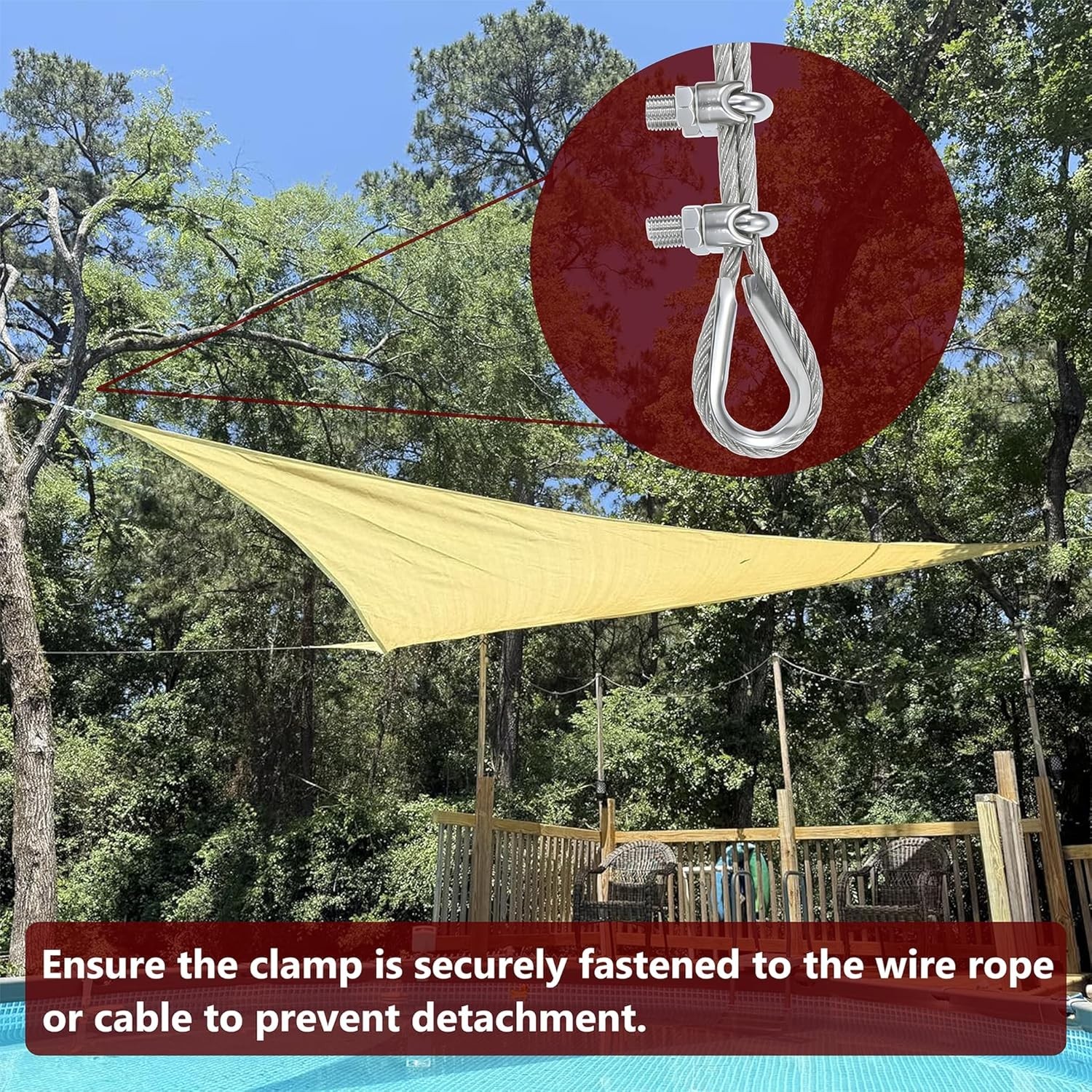 Durable 20PCS Stainless Steel Wire Rope Clips for Various Securing Needs