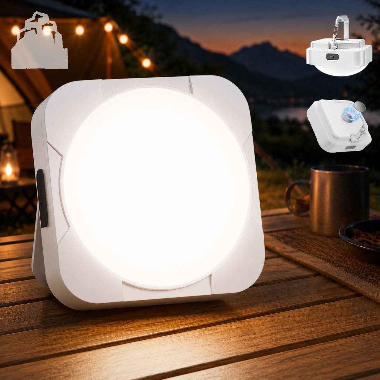 Rechargeable LED Camping Lantern 2000mAh Tent Light Waterproof SOS