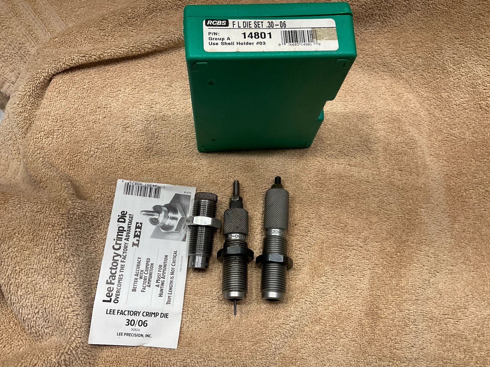 RCBS Fl 2 Die Set  30-06 Springfield. & Lee Crimp Die  #14801  Clean Set