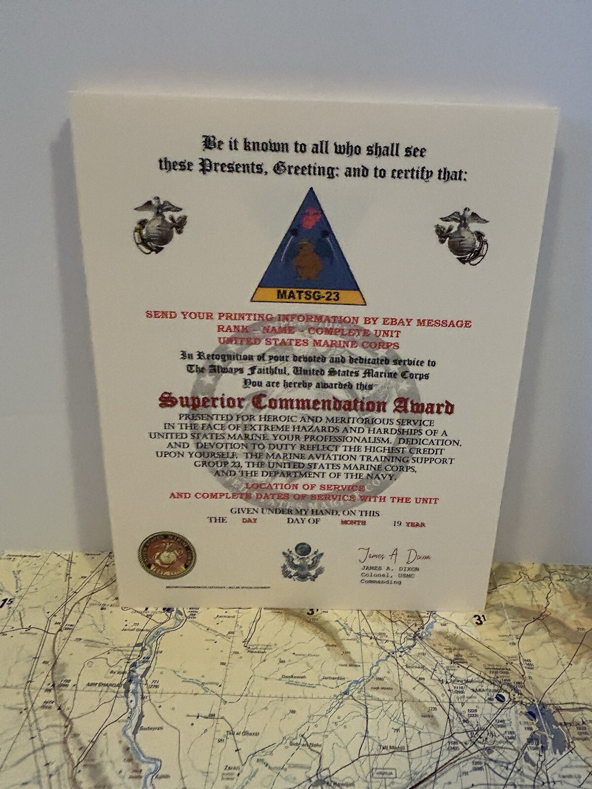 U.S.M.C. / AVIATION TRAINING SUPPORT GROUP 23 - SUPERIOR COMMENDATION AWARD
