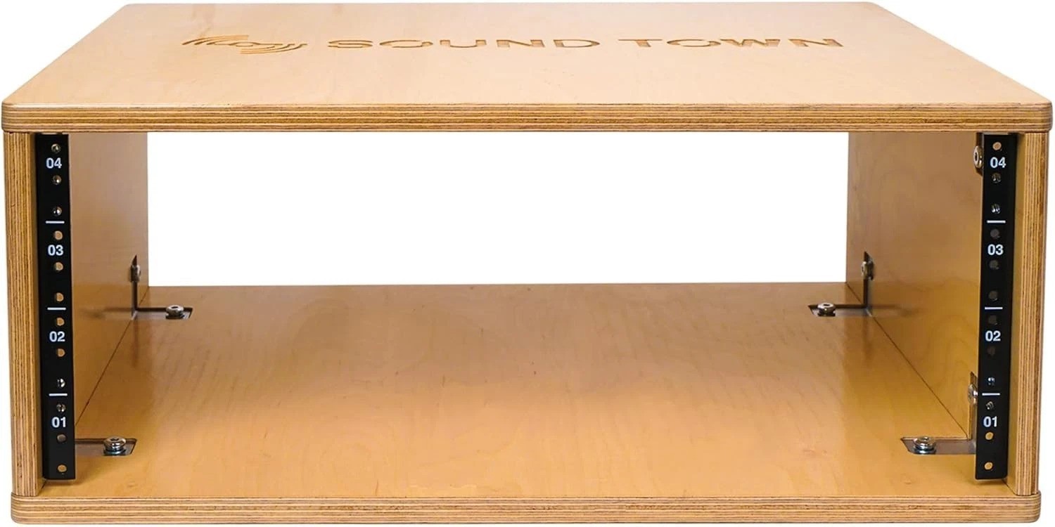 4U Studio Rack Golden Oak Finish, Assembly Required