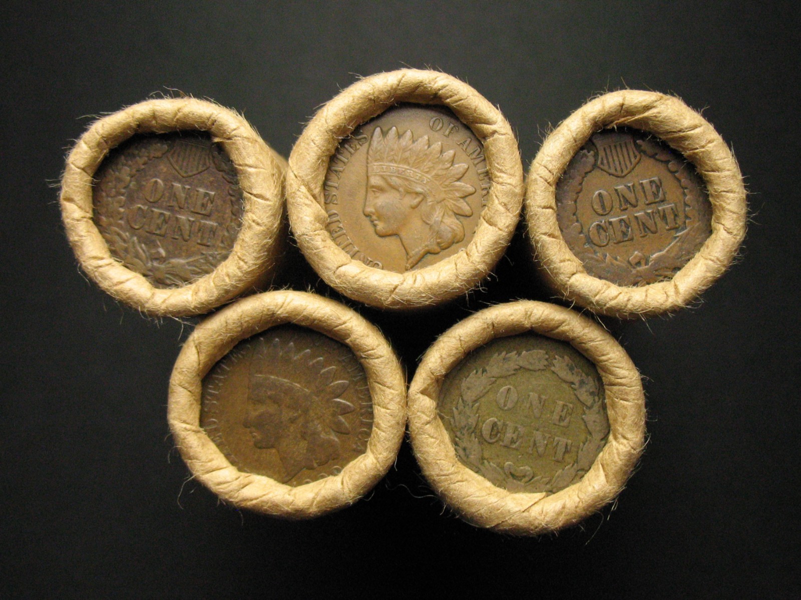 OLD COPPER! LINCOLN WHEAT CENT PENNY ROLL *INDIAN HEAD CENT END COINS* 1858-1958