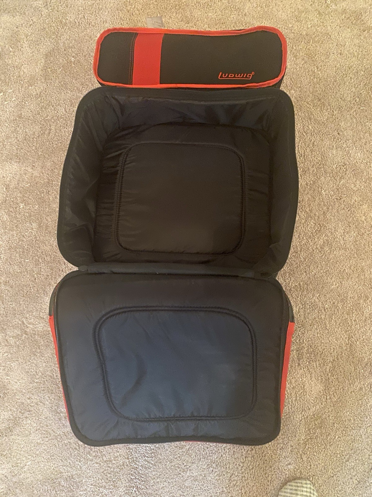Ludwig Rolling Drum Case with Compartment and Wheels Beautiful Clean Condition!