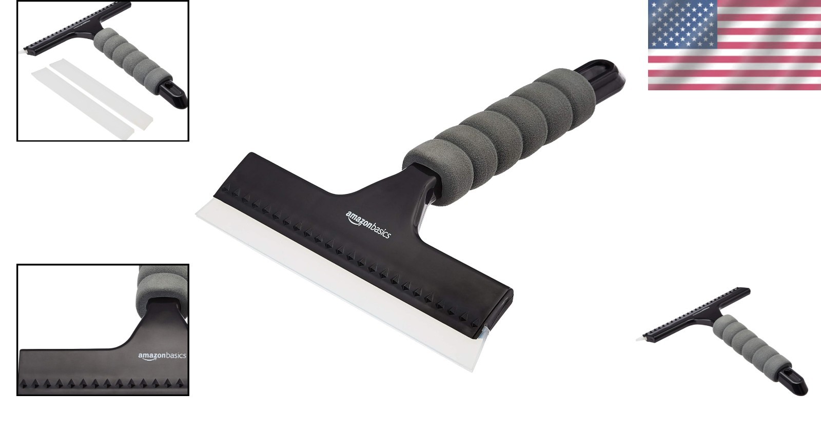 8-Inch All-Purpose Window Squeegee with Removable Handle - Streak-Free Cleaning