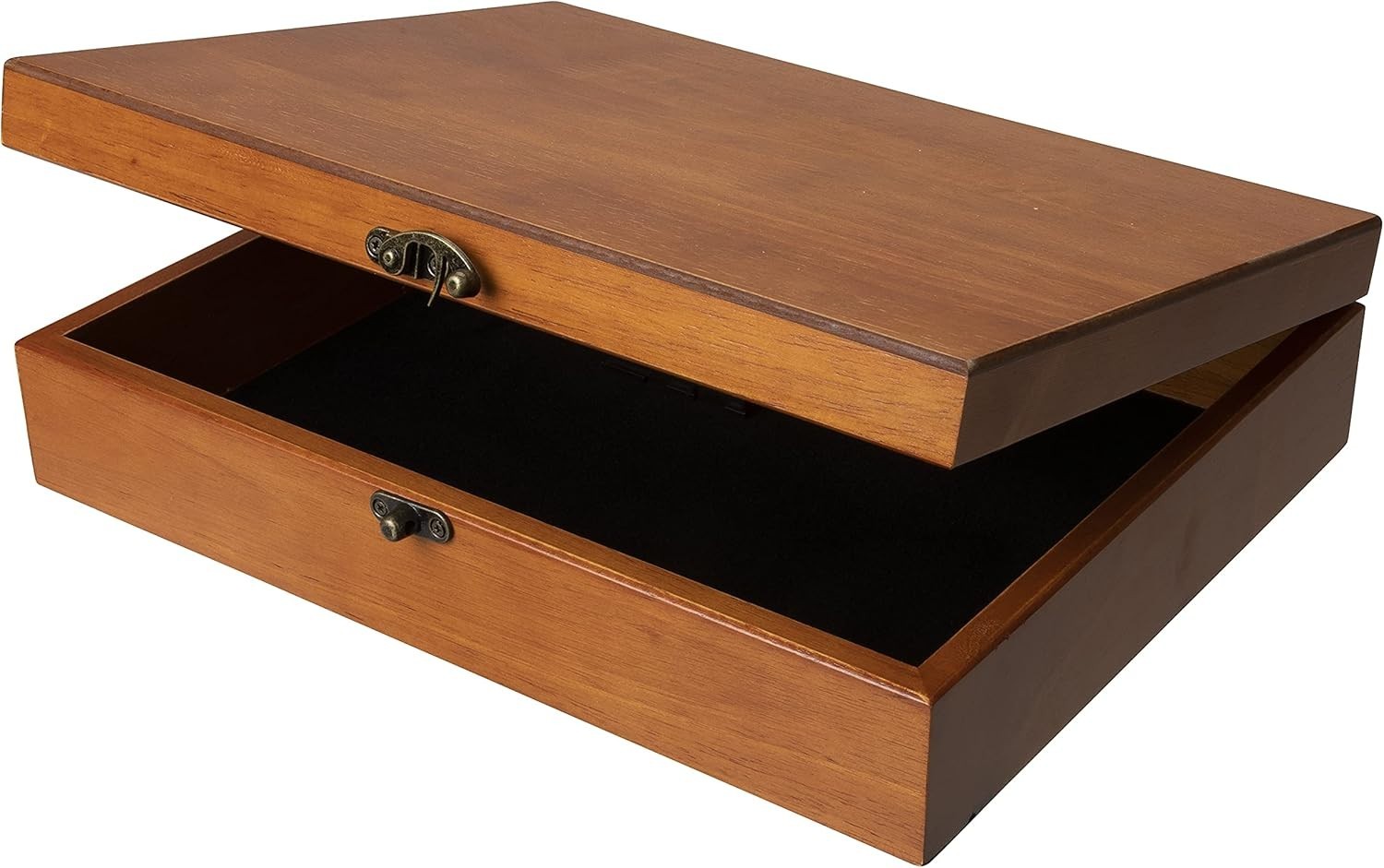 Rustic Wooden Box with Velvet Lining - Classic Design