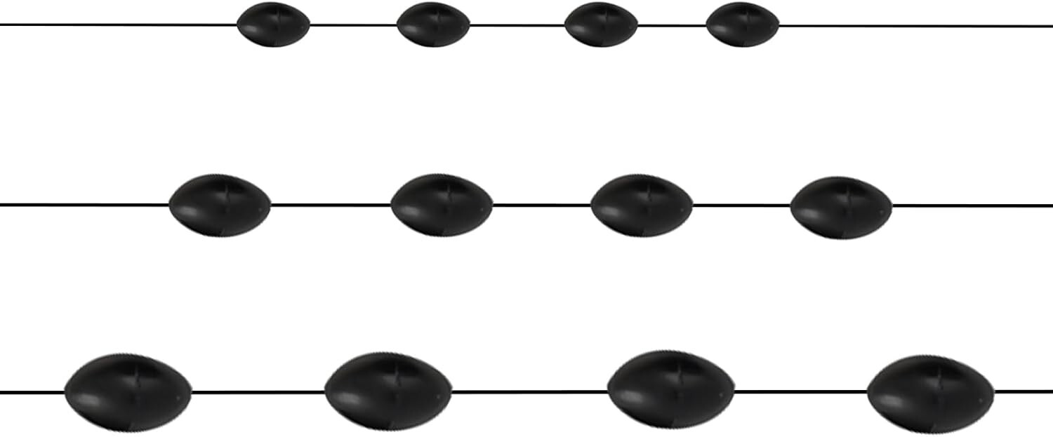 720 PCS Fishing Bobber Stopper Oval Floats Sinker Stops 6 in 1 Black Rubber Size