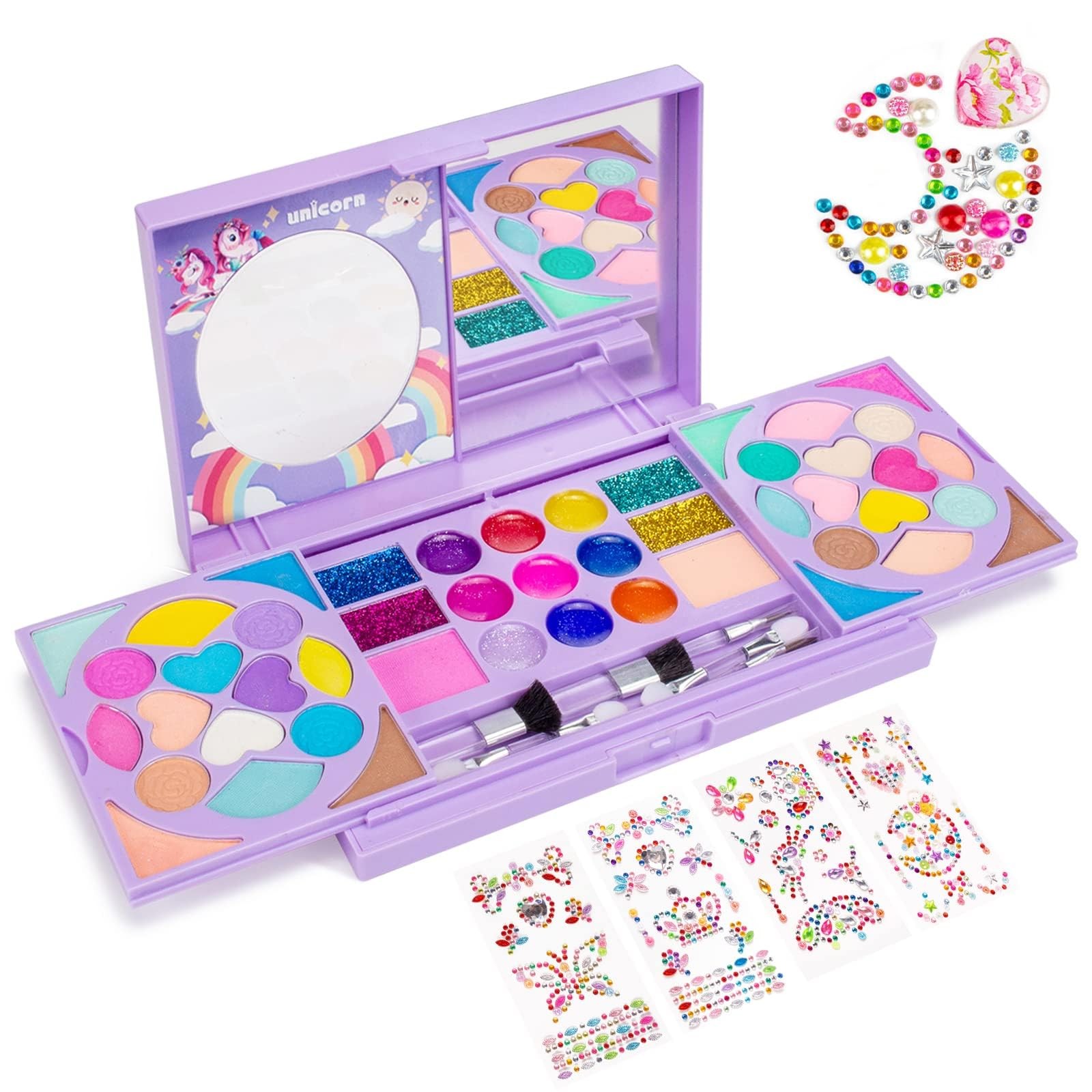 Tomons Kids Makeup Kit for Girl Real Washable Cosmetic Toy Beauty Multicolor