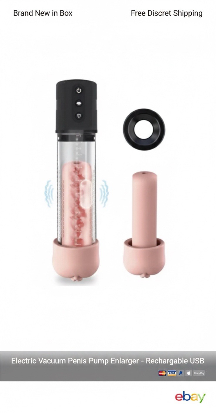 Electric Vacuum Penis Pump Enlarger Rechargeable USB - Strong Suction Extender