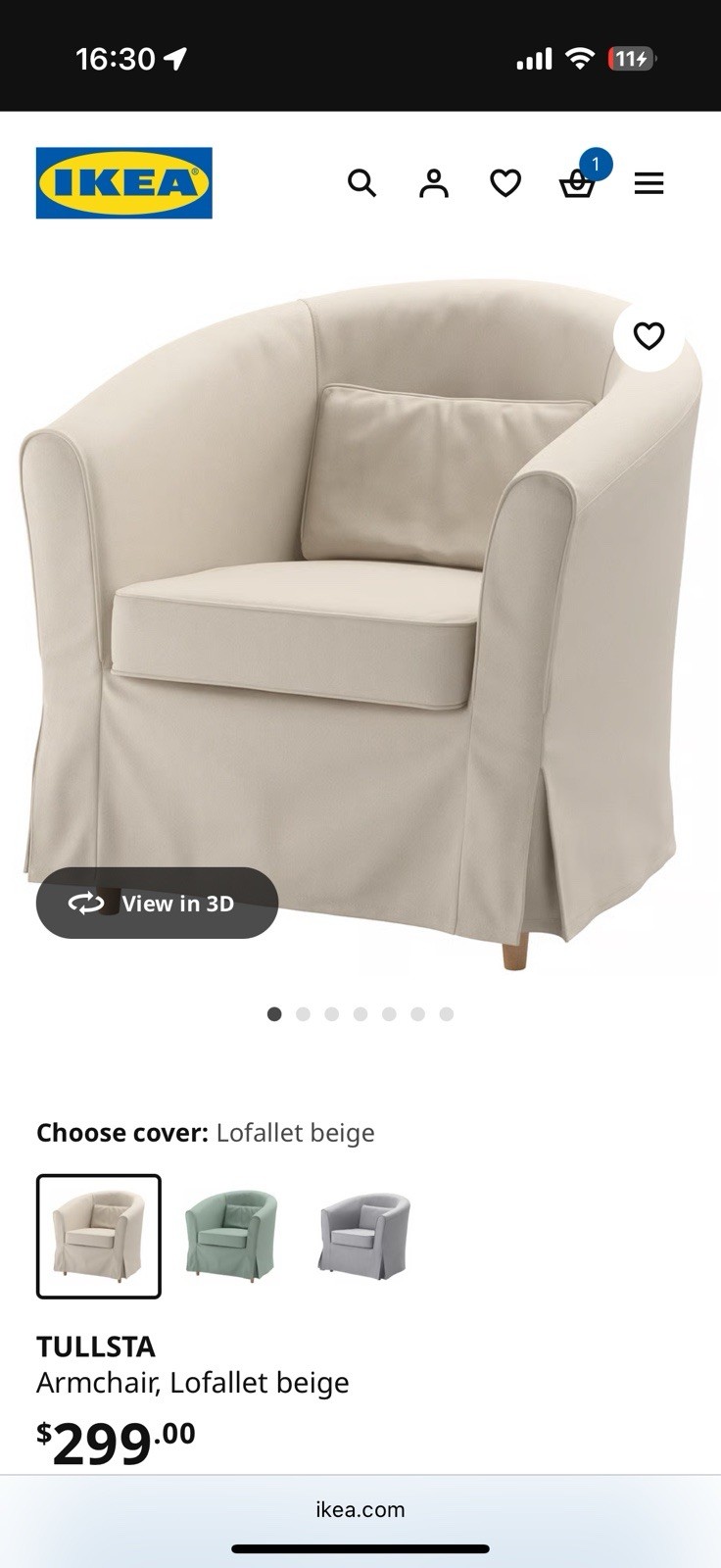 🪑 IKEA TULLSTA Armchair – Lofallet Beige