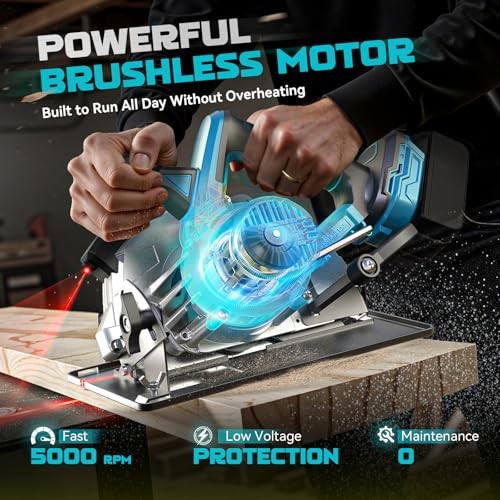 Cordless Circular Saw 7-1/4" Compatible with Makita 18v Battery(Bare Tool),