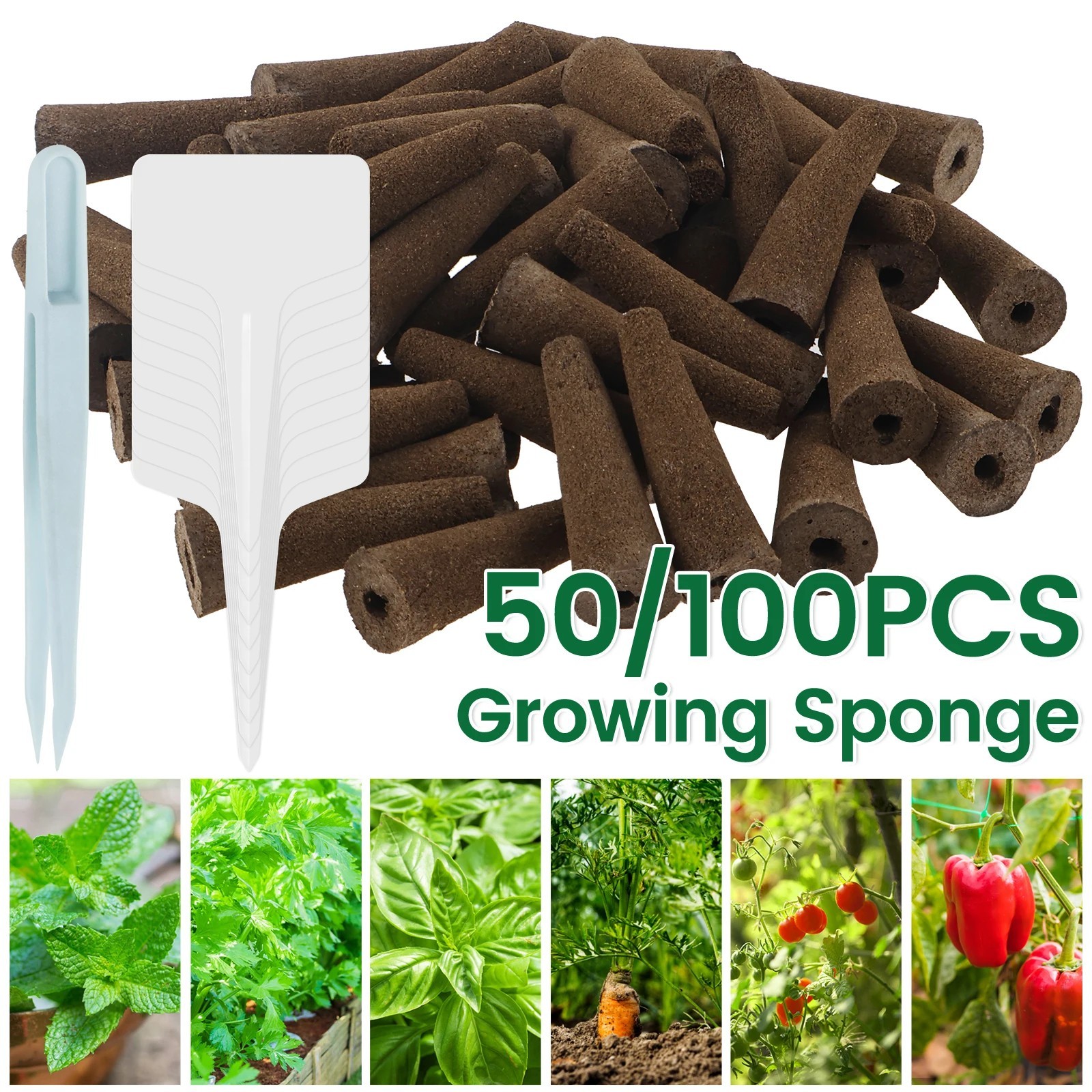 50-100Pcs Root Grow Sponges Seed Pod For Aerogarden Hydroponic Seedling