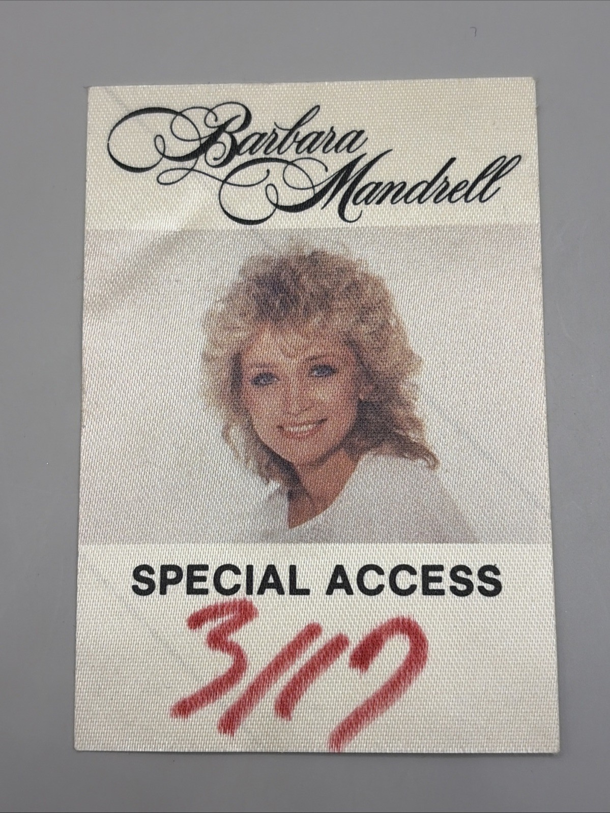 Barbara Mandrell Unused Cloth Backstage Pass March 17th 1986
