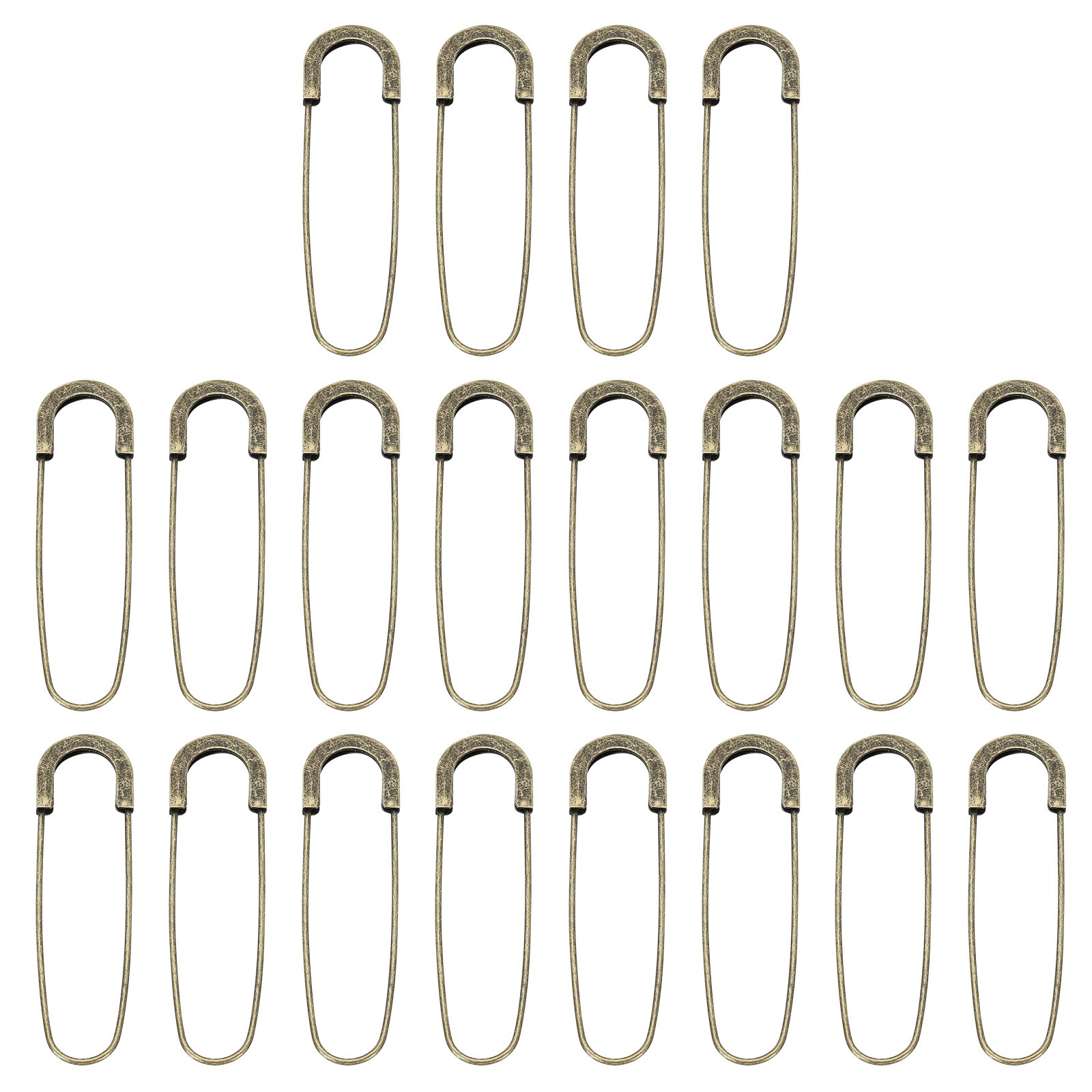 20pcs Large Safety Pins 80mm 3.15 Inch Metal Safety Pins Clips Bronze Tone